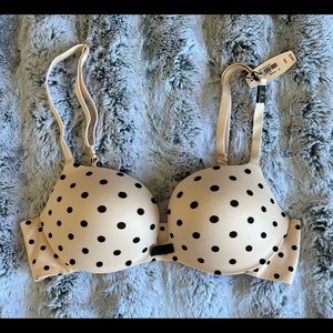 NWT NEW Victoria’s Secret Lined Demi Bra Size 34B Polka Dots!